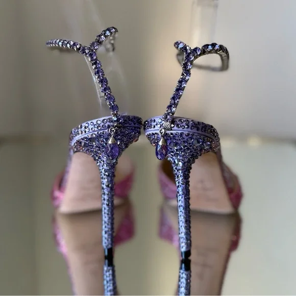 New JIMMY CHOO Saeda 100 embellished satin pumps $2,095 37 - Picture 16 of 17